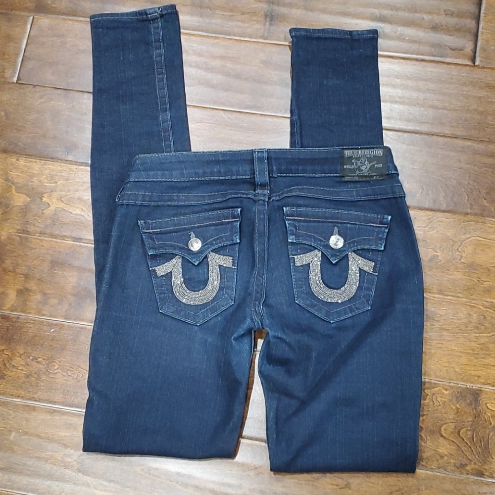 True Religion Jeans with metal chain logo